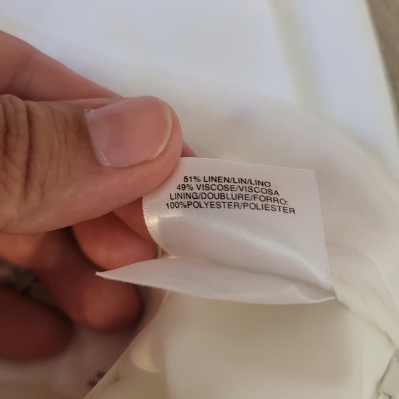 Kasper white linen/viscose pants size 4 - Picture 6 of 6